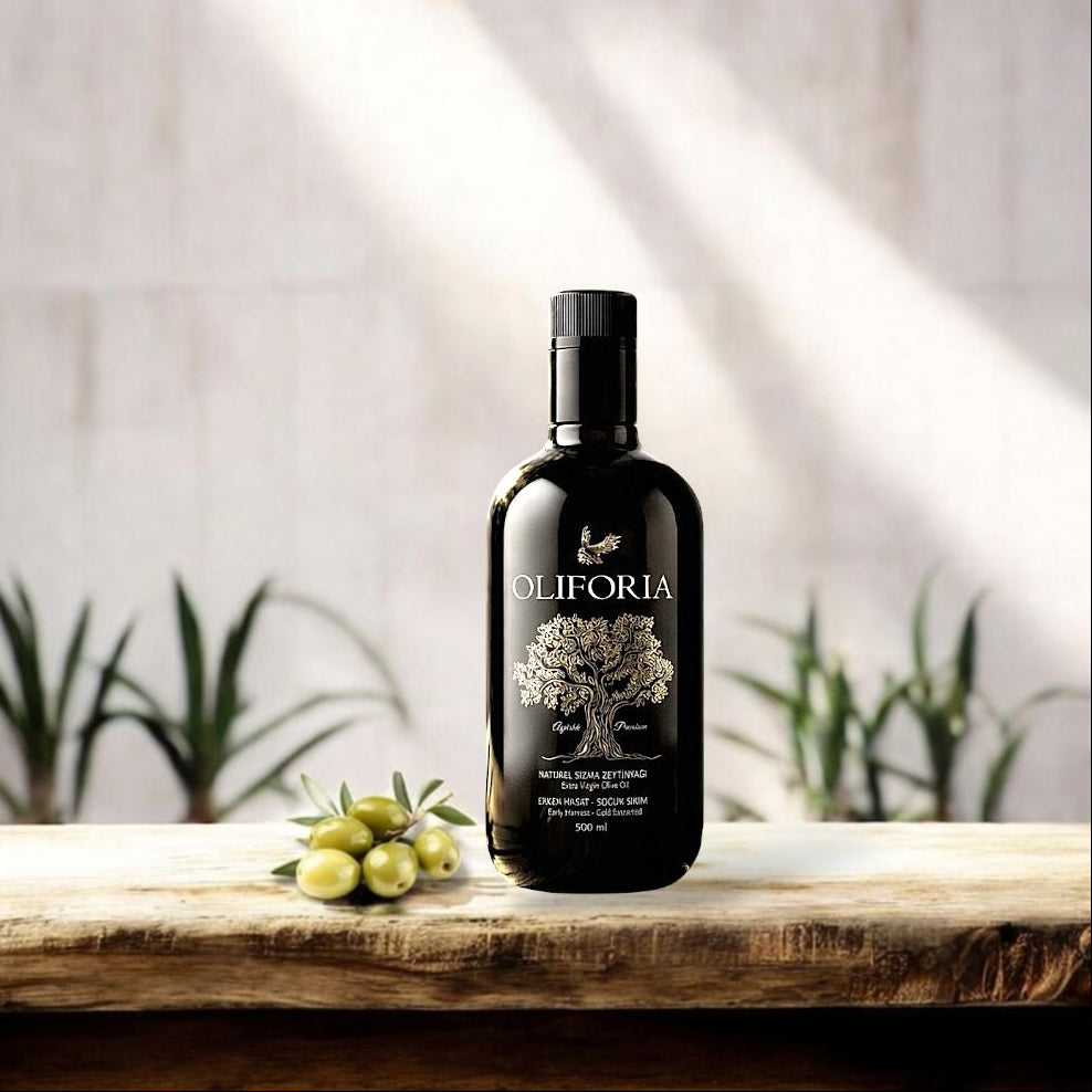 Oliforia Erken Hasat Soğuk Sıkım Filtresiz Naturel Sızma Zeytinyağı 500ml Kutulu Şişe
